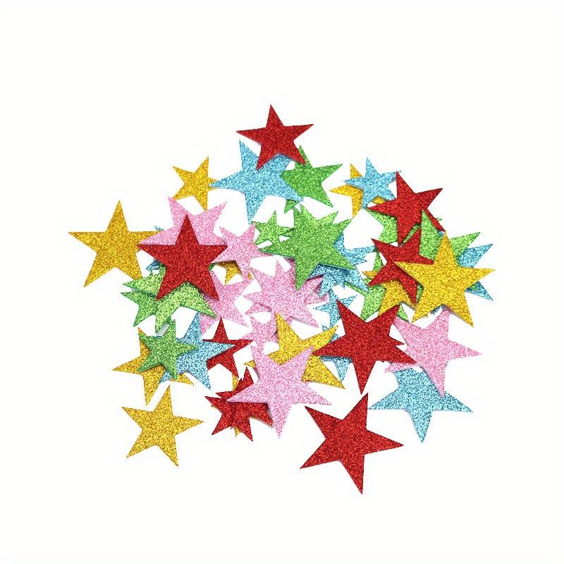 70pcs/pack Glitter Star Stickers, Self-Adhesive PVC Decals, Shimmery Single-Use Star Shapes, with Sparkle Finish for Arts & Crafts, Card Making