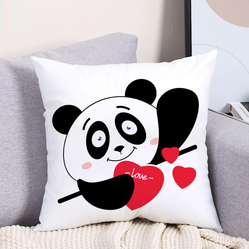 Panda Love Pillow Case Cushion Cover for Children Room Soft Pillowcase Bedroom Party Decoration Housewarming Birthday Gifts