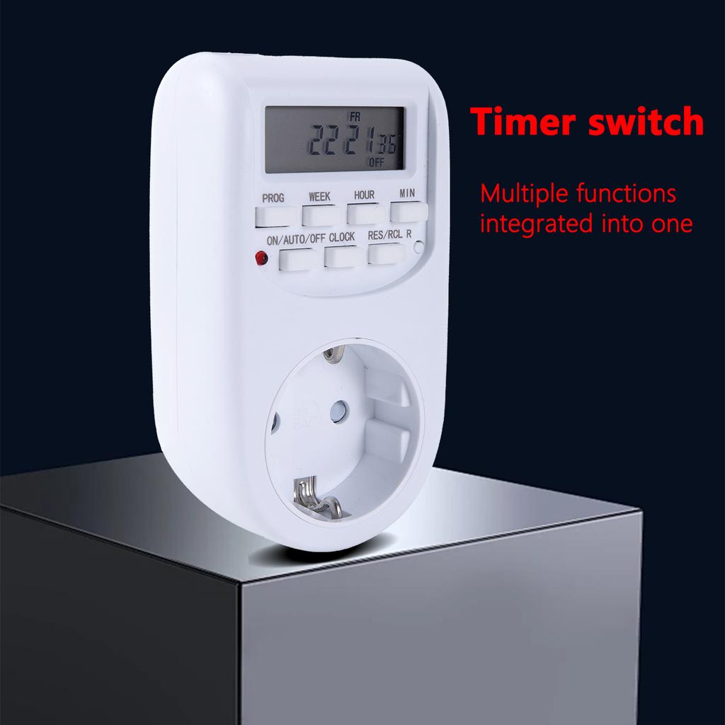 EU Plug Timer Switch Energy Saving Digital Kitchen Timer Week Hour Programmable Timing Socket 220V-240V 50Hz 2300W