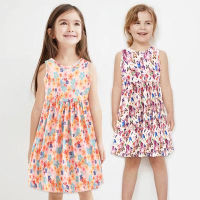 Children's Floral Vest Dress Summer Casual Dress for Girls