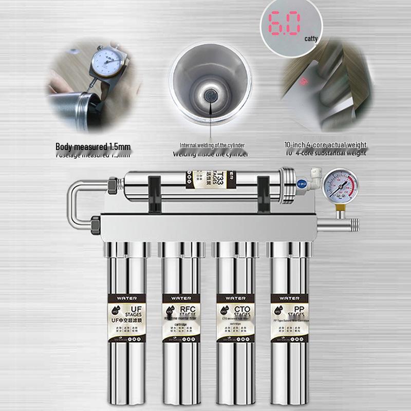 Five-Stage Ultrafiltration Kitchen Tap Water Purifier with Stainless Steel Pre-Filter.