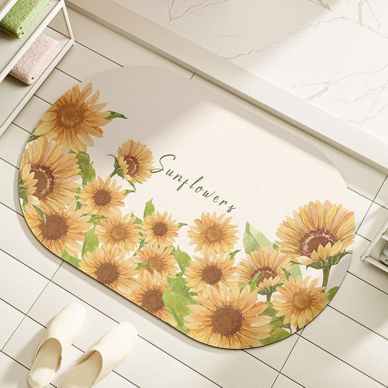 

Fresh Diatom Mud Floor Mats Bathroom Door Water Absorption Anti-slip Cushion Bathroom Foot Mat Toilet Bathroom Quick-drying Carpet 40 * 60Cm