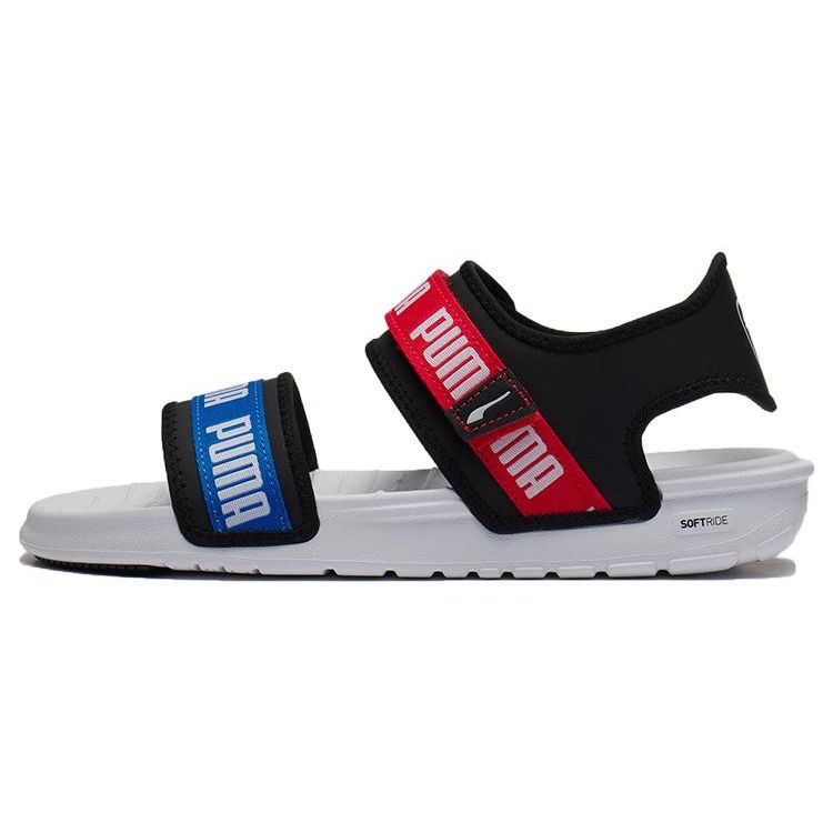 Puma Signature Softride Comfortable Versatile Beach Sandals Women Sandals Black Red Blue 384128-03