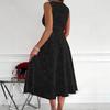 2026 Cross-border Amazon's New Women's Dress, Solid Color Elegant, Bright Glitter Sleeveless Dress