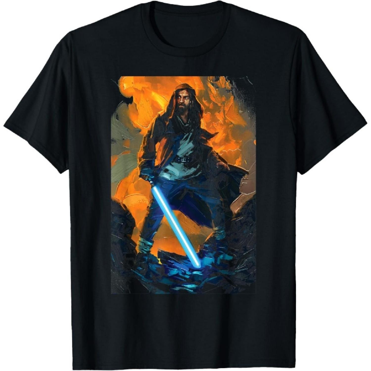 Obi-Wan Kenobi Lightsaber Hero Portrait T-Shirt S
