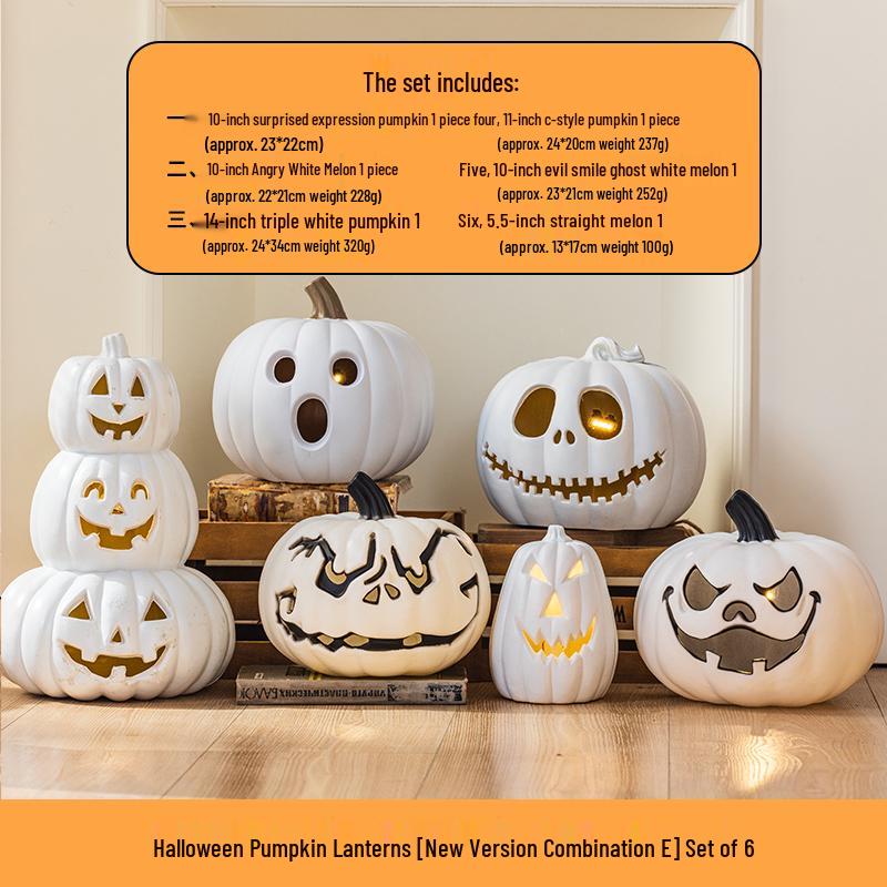 Luminous White Pumpkin Lantern: Large Halloween Decoration for Shopping Malls & Theme Events