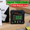 Digital Angle Finder 4-Side Magnetic Angle Gauge Digital Level Box LCD Display Anti-Slip for Woodworking Measuring Tool