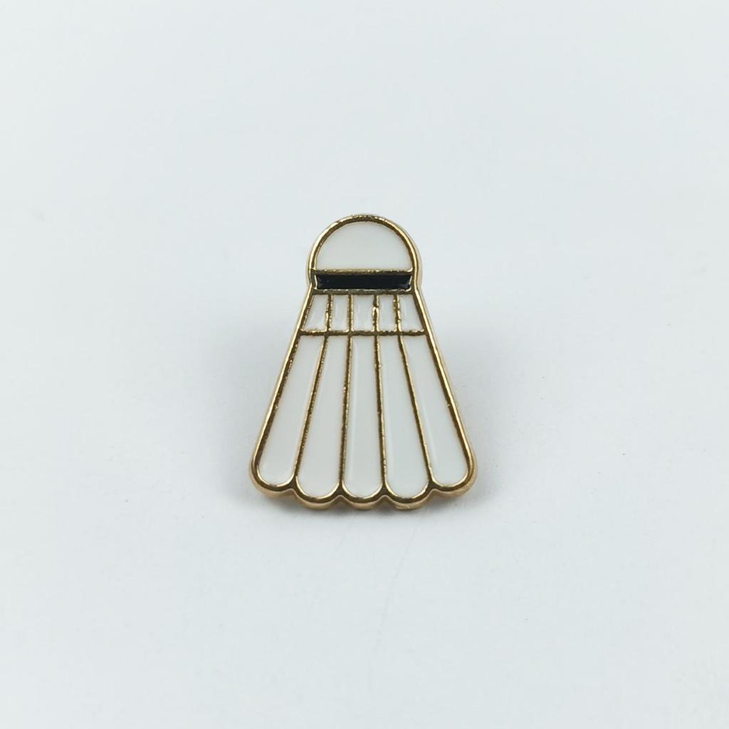 Sports Ball Alloy Brooch: Football, Basketball, Badminton Pin Badge