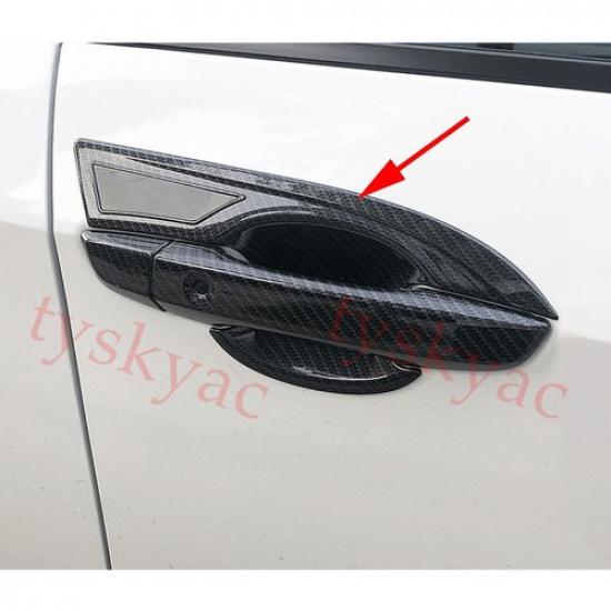 Carbon Fiber Door Handle Bowl Cup Cover Trim For Honda Civic Hatchback 2017-2021