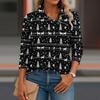 Women  T-shirt Loose  Pullover Sports Tops  Casual V Neck Long Sleeve Printed Top