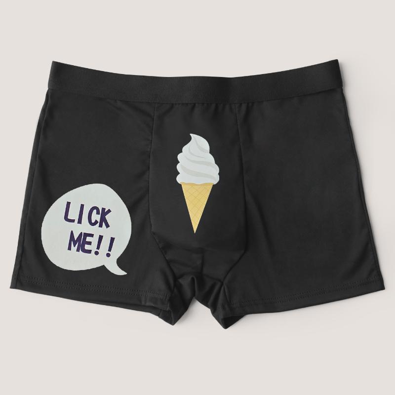 Varsbaby Men's  Letter Print Fun Pattern Panty Thin Trendy Panty