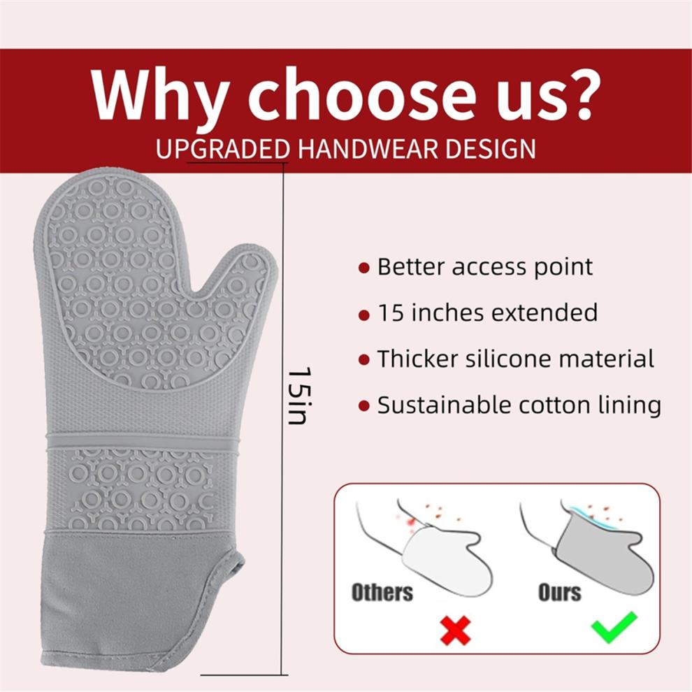 Multifunctional Silicone Oven Gloves Heat- and Waterproof
