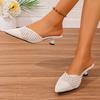 Minimalistische Mode-Slipper 2025 Sommer Neu Damen Schlanker Absatz Ein Riemen Damenmode High Heel Slipper Damenschuhe