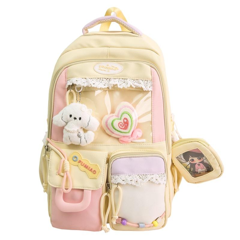 Summer New Fresh Cute Middle School Student Outdoor Lace-up High-Value Student Backpack