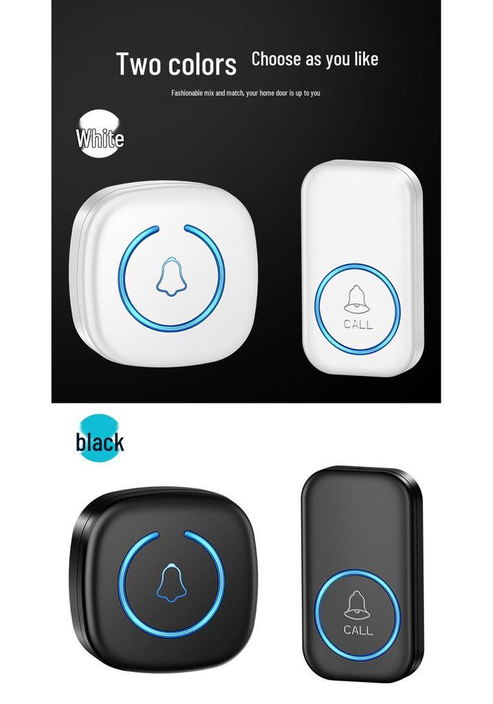 Wireless Smart Doorbell with Long-Range Remote Control and Chime for Home Entry and Elderly Assistance