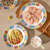 Kreative Keramikplatte im modernen Stil, Retro-Restaurant, exquisite Steak-Flachplatten, köstliche Gerichte, Ramen-Schüsseln, Haushaltsgeschirr