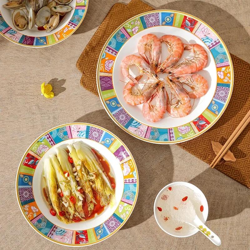 Kreative Keramikplatte im modernen Stil, Retro-Restaurant, exquisite Steak-Flachplatten, köstliche Gerichte, Ramen-Schüsseln, Haushaltsgeschirr