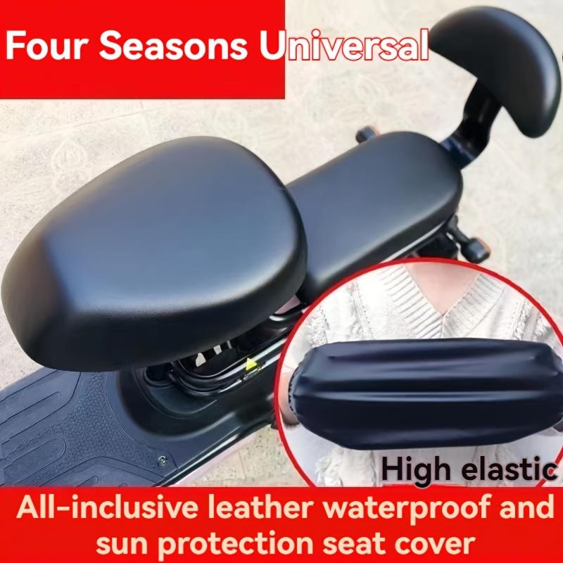 2pcs Waterproof & Sun-Protective Faux Leather Scooter Seat Covers Universal Fit, High-Elasticity for Electric Bikes and Scooters Accessories