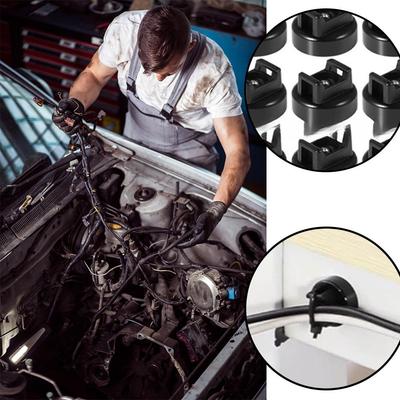 12/28Pcs Car Wiring Strip Magnetic Zip Tie Cable Organizer Strong Plastic Magnetic Cable Holder For Cable Management