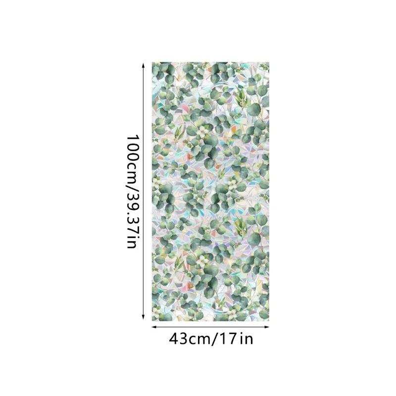 Double-sided Rainbow Design Static Window Privacy Film Colorful Stained Glass Window Film for Privacy Sun Blocking for Windows