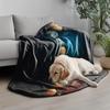 Galaxy Planets Pattern Flannel Printed Blanket Suitable for All Seasons Suitable Living Room Office Sofa and Travel 180x250CM