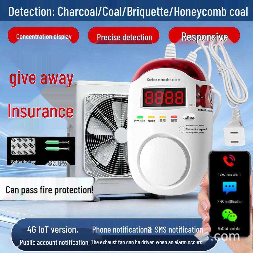 Battery-Powered Indoor Carbon Monoxide and Gas Detector