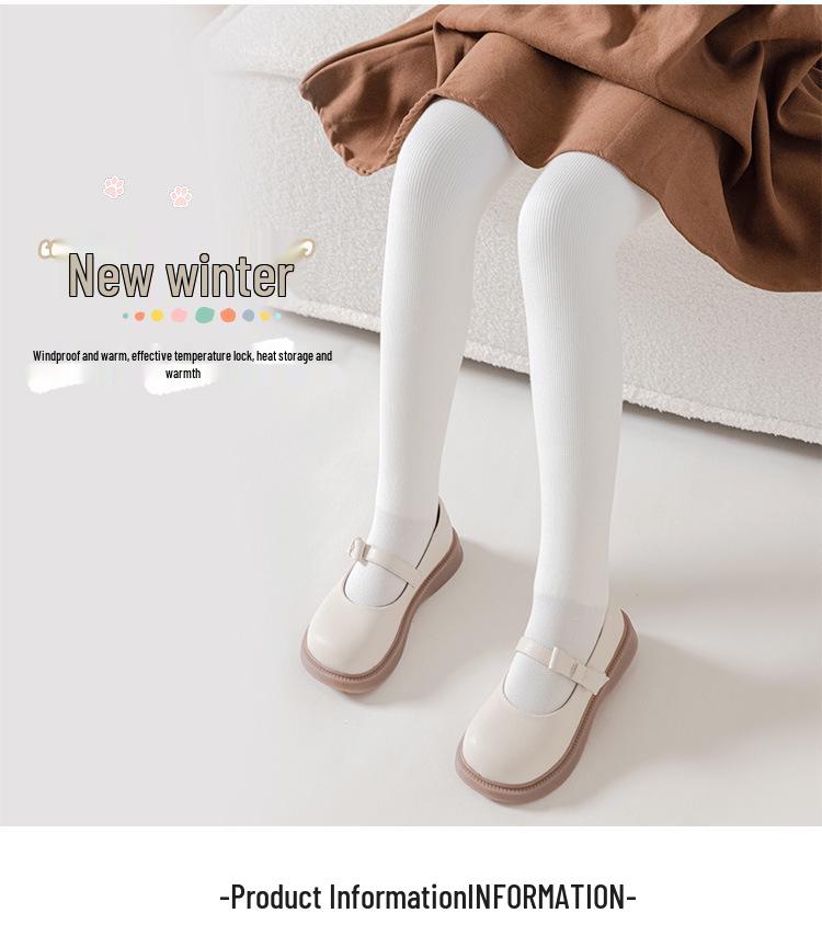Children's Winter Fleece-Lined Cotton Leggings with Hip-Lifting Lambskin, Warm Nine-Point Design