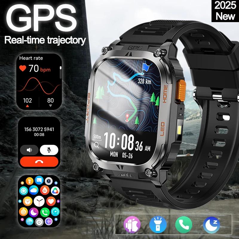 SACOSDING GPS Tracker Smart Watch IP68 Waterproof 2.01-inch HD Display Compass 630mAh Battery Heart Rate BT Call Outdoor Sport Smart Watch