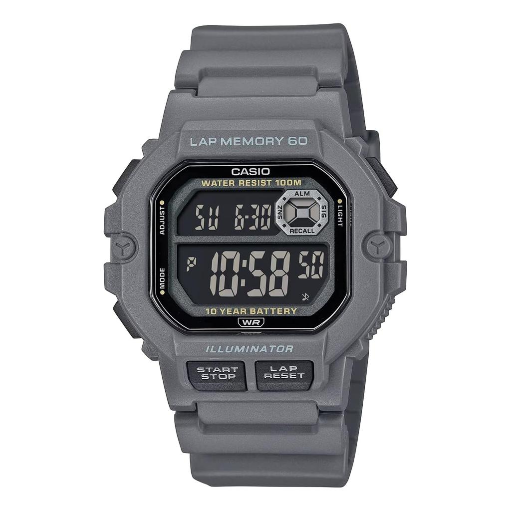 Casio Sports Gear Digital Men's Watch WS-1400H-8BV Gray Black Negative Display