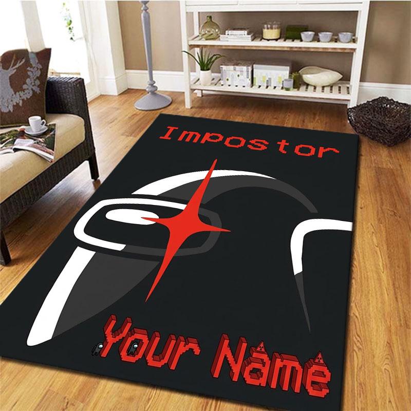 Among Us Custom Name Carpet Rug for Living Room Bedroom Home Sofa Decoration,Kids play Non-slip Floor Mat