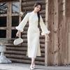 Inverted Large-sleeved Autumn and Winter Clothes, New Chinese Long-sleeved Cheongsam, Thick Winter Styles, Improved Young Women's High-end Sense