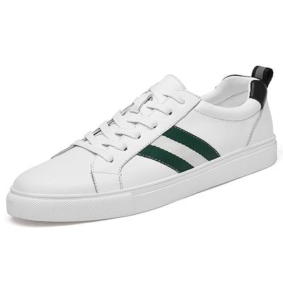 Trendy Business Men's Genuine Leather Casual Shoes Lace Up Young White Men's Dress Shoes Outdoor Walking Soft Luxury Shoes Man