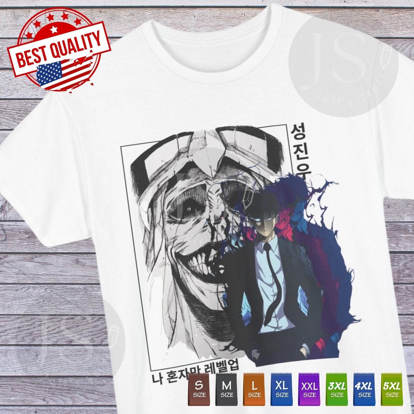 Sung Jinwoo T Shirt Solo Leveling Anime Clothing Cosplay Manga Japanese Tee 3XL