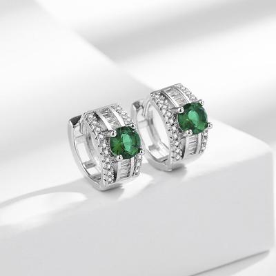 Ebay Simple Full Diamond Round Ear Buckle Accessories Temperament Ear Jewelry Zircon Earrings