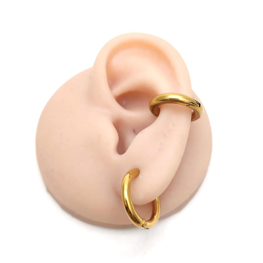 2.5mm Thick Clip-On Earrings for Men and Women - No Piercing Needed, Coil Ear Studs and Round Ear Buckles, Fake Hoops Jewelry