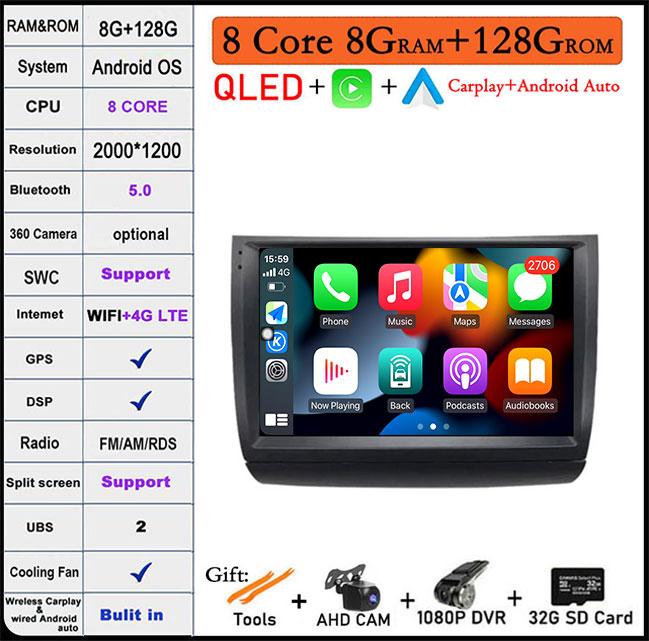For Toyota Prius 20 2003-2009 Android Auto CarplayMultimedia Video Player Navigation Stereo Car RadioWIFI 4G GPS