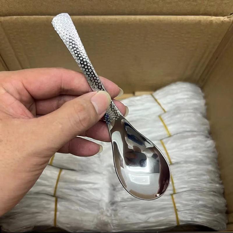 Stainless Steel Round Spoon Net Red Golden Dinner Long Handle Stirring Dessert Spoons For Kitchen Accessories Gadgets