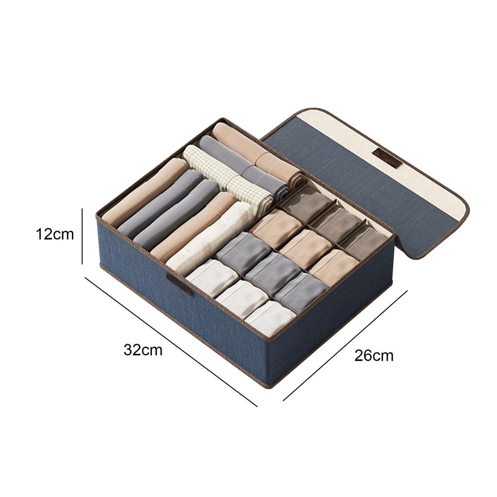 Underwear & Bras Drawer Organizers 13/17 Cell Foldable Cabinet Closet Storage with Lid Foldable Boxes Panty Scarf Ties