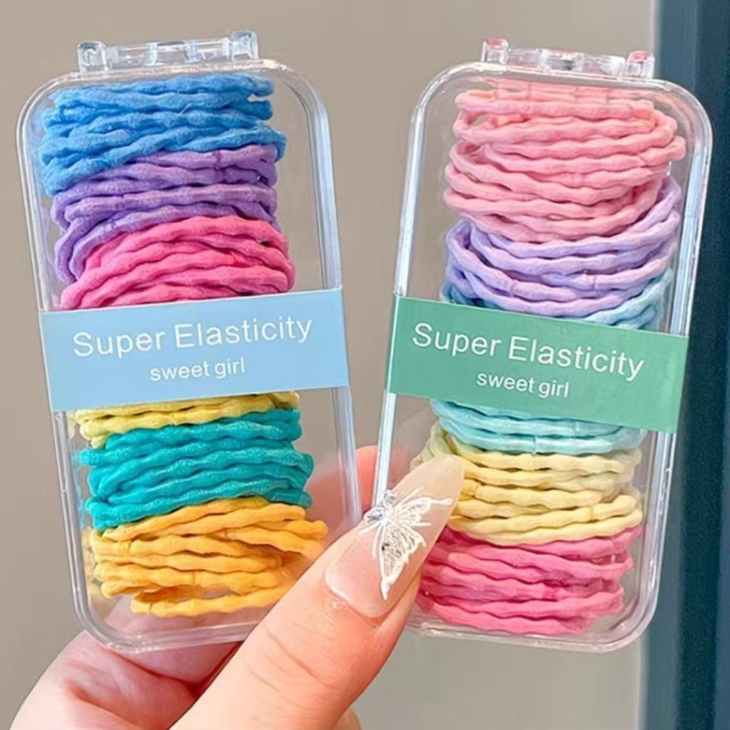 Children's basic hair rope, braided without damaging hair, high elasticity rubber band, boxed headband
