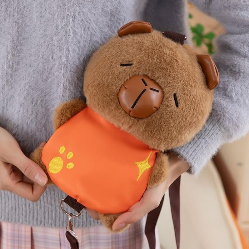 New Cute Capibara Plush Shoulder Bags Soft Kawaii Capybara Single-shoulder Bag Girls' Casual Crossbody Bag for Women Gifts