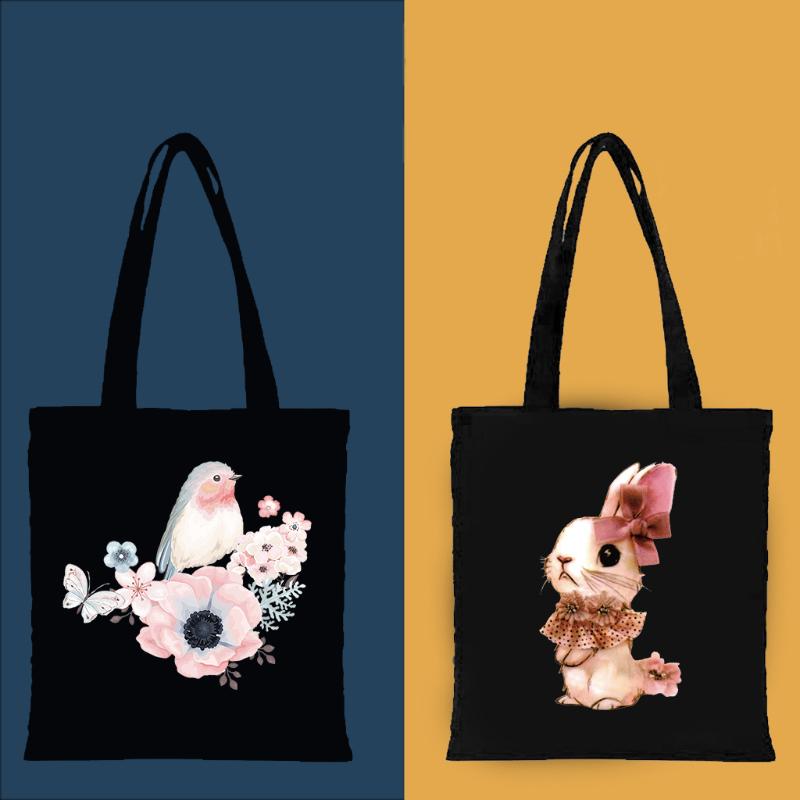 Tote Bag Cartoons Anime Bags Shopping Bag Canvas Shopper Bag Reusable Tote Bag Handbags Shoulder Bags Collapsiblet Custom Bag