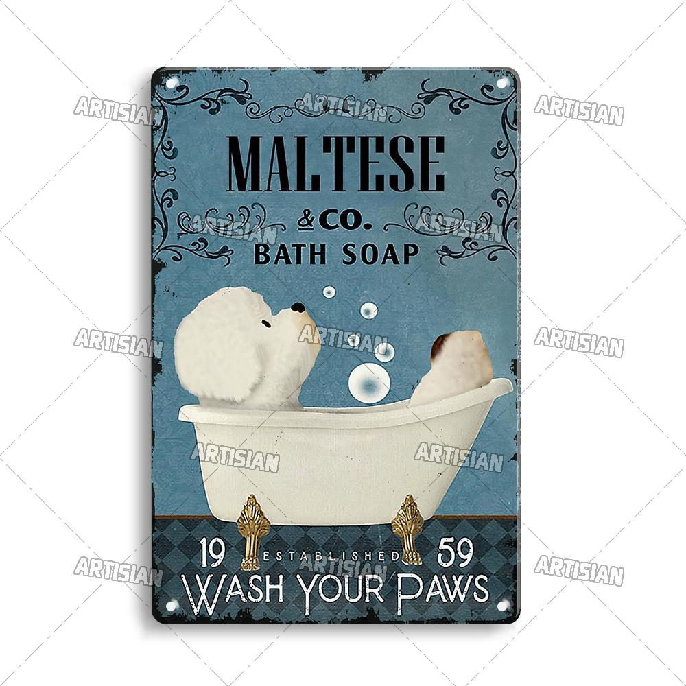 Artisian Bathroom Metal Sign Washing Room Tin Poster Toilet Decorative Plate Bath Soap Wall Decor Garage Bar Pub Club Hotel Cafe