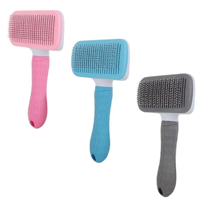 Efficient Pet Grooming Brush For Shedding Control Detangling Furs Soft Rounded Tips Dog Cats Loose Hair Remover Comb