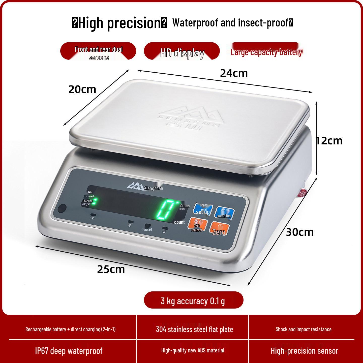 Xiangshan Stainless Steel Waterproof High Precision Kitchen Scale
