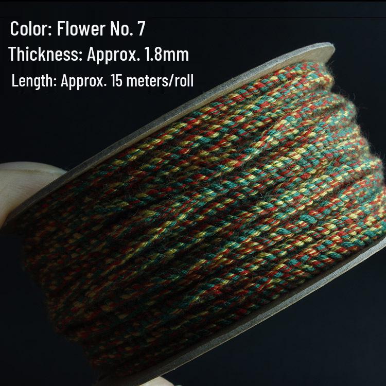 Multi-Color Hand-Twisted Cotton Rope for Beading and DIY Projects