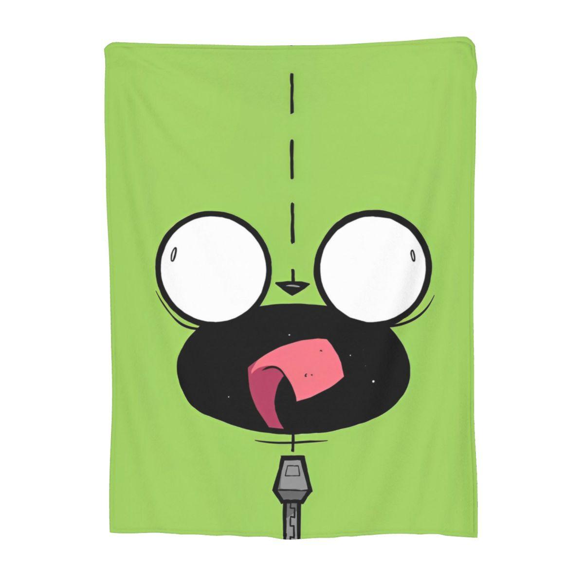 Invader Zim Gir Blanket Flannel Textile Decor Multi-function Ultra-Soft Throw Blanket for Bedding Couch Quilt 75x90cm