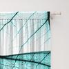 2PC Home Decoration Curtains With Blue-Green Leaves And Rod Pocket Curtains, Kitchen, Coffee Shop,Living Room, Balcony, Garden