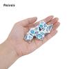 7 Pcs White Blue Tree Vine Metal Dice Solid Metal Polyhedral Dice Set Suitable for Role-Playing RPG Board Game Dice RPG