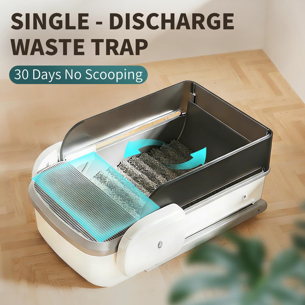 High Tech App Control Automatic Anti-odor Cat Litter Box Open Cat Toilet with Wifi Self Cleaning Litter Box