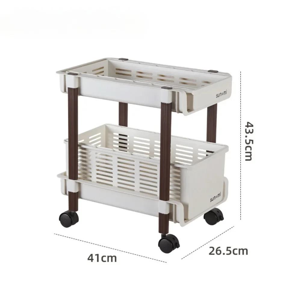 Desktop Storage Rack Movable Multi-storey Bookshelf Trolley Bathroom Shelf Kitchen Organizer Cart With Wheels Snack Storage Rack